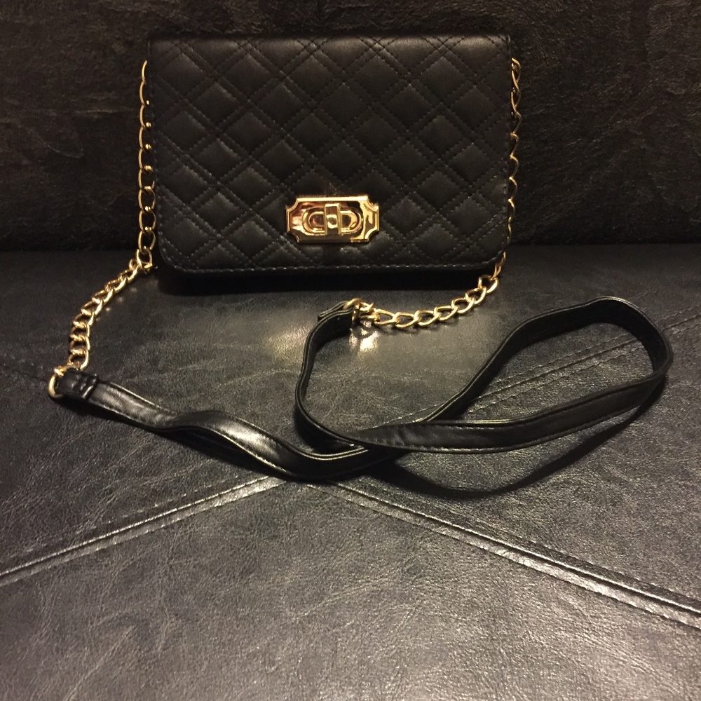 Black Quilted Crossbody Purse